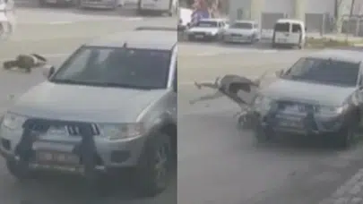 Hatay'da motosiklet ciple çarpıştı: İşte o anlar!