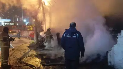 Osmangazi'de gece saatlerinde yangın!