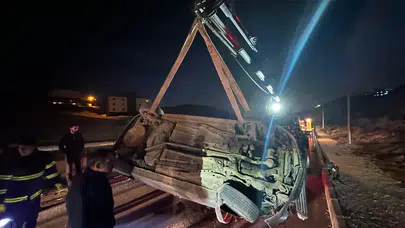 Hakkari'de korkunç kaza! Otomobil su kanalına uçtu