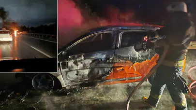 Antalya'da seyir halindeki araç cayır cayır yandı!