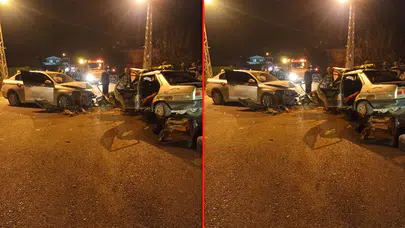 Hatay'da 2 otomobil kafa kafaya çarpıştı: 2 kişi yaralandı