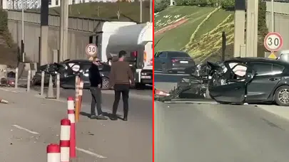 Kocaeli'de kaza: Otomobil gişelere çarptı, 2 kişi ağır yaralandı!