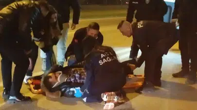 Üst geçidi kullanmayan yayaya otomobil çarptı!