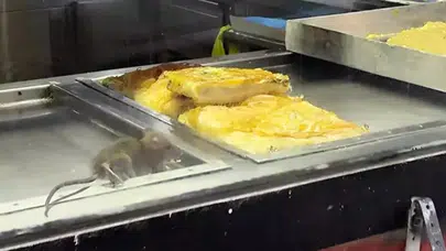 İzmir’de hijyen skandalı: Böreklerin üzerinde fare gezdi