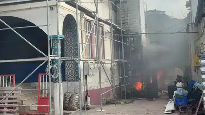 Tokat'ta inşaatı dumanlar sardı: Spiral kıvılcımı yangına neden oldu