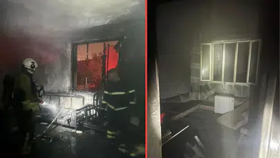 Hatay'da iki katlı müstakil ev alev alev yandı