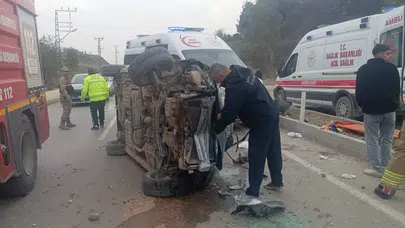 Hatay’da otomobil takla atarak yan yattı: Kazada 5 kişi yaralandı!