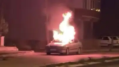 Amasya’da otomobil alev aldı!