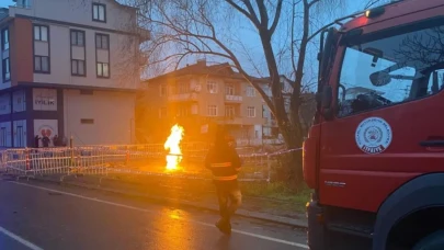 Kocaeli'de metan gazı yangını! Saatlerdir devam ediyor
