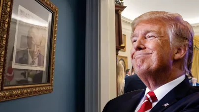Trump’ın sabıka fotoğrafı Oval Ofis’te duvara asıldı