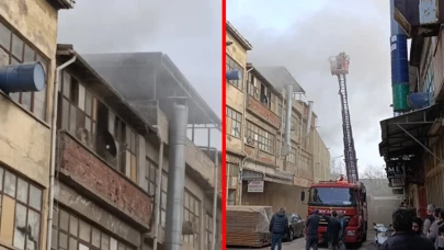 İnegöl'de mobilya imalathanesinde yangın!