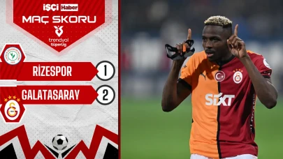 Galatasaray, Rizespor'u Victor Osimhen'in golleriyle 2-1 mağlup etti