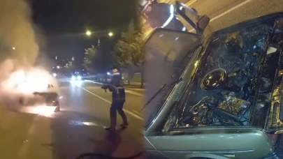 Kastamonu'da panik dolu anlar: Otomobil cayır cayır yandı!
