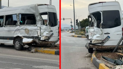 Servis minibüsü ile kamyon çarpıştı! 4 işçi yaralandı