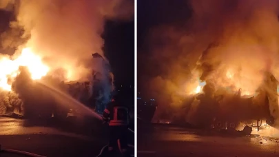 Osmaniye'de korku dolu anlar! Tanker ile tır çarpıştı: Yangın çıktı!
