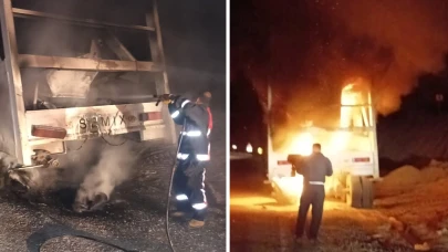 Malatya'da tır alev aldı!