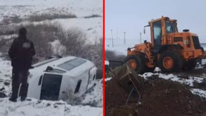 İşçileri taşıyan transit şarampole yuvarlandı, 9 yaralı