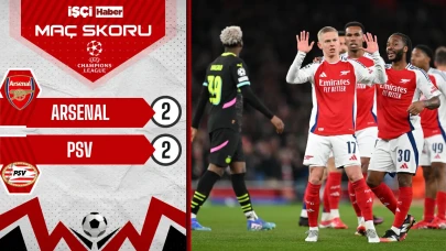 Arsenal, PSV ile 2-2 berabere kaldı! Çeyrek finale yükseldi