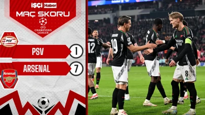 Arsenal, PSV deplasmanında gol oldu yağdı!