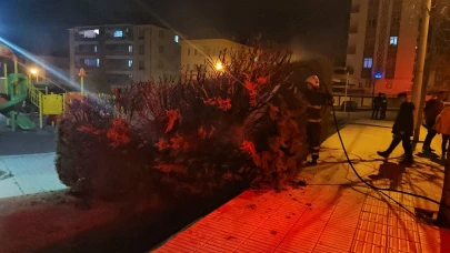 Çorum’da çocuk parkına torpil atılması sonucu yangın çıktı