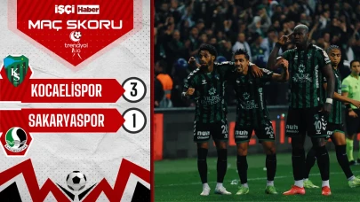 Kocaelispor, Sakaryaspor'u 3-1 mağlup ederek Süper Lig'e göz kırptı