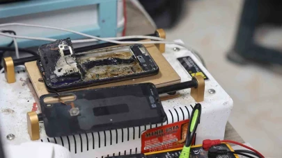 Hatay'da telefon bataryası bomba gibi patladı: O anlar güvenlik kamerasında