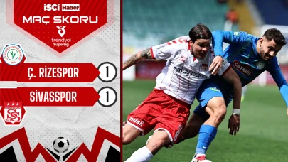 Çaykur Rizespor ve Sivasspor 1-1 berabere kaldı!