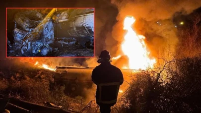 Osmaniye'de korku dolu anlar: Akaryakıt yüklü tanker yandı!