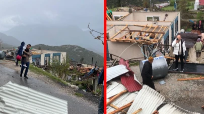 Kahramanmaraş'ta evler yıkıldı, ağaçlar devrildi!
