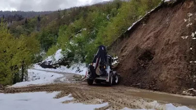 Bartın'da kar sularının erimesiyle 5 köyde heyelan meydana geldi