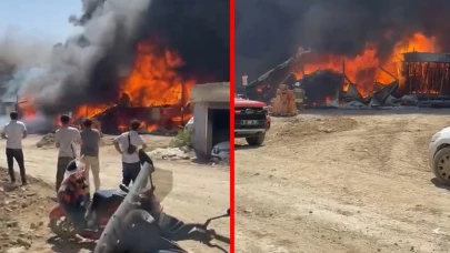 Hatay'da korku dolu anlar: İşçilerin kaldığı konteyner yandı!