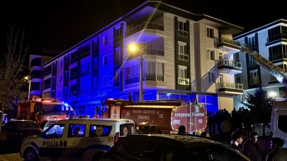 Kırşehir'de apartman dairesinde yangın