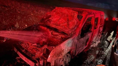 Şırnak Cizre’de seyir halindeki araç alev aldı