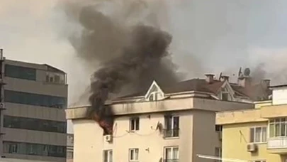 Mecidiyeköy'de 4 katlı binada yangın!