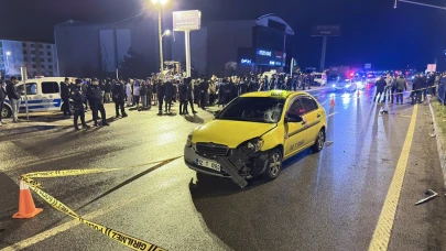 Taksinin çarptığı üniversite öğrencisi ağır yaralandı