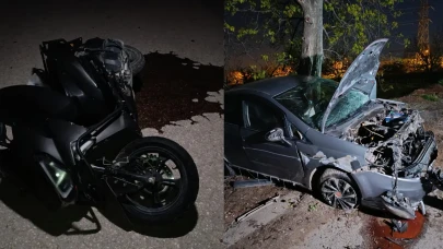 Bursa'da feci kaza! Otomobil ile motosiklet çarpıştı: 1'i ağır 2 yaralı!