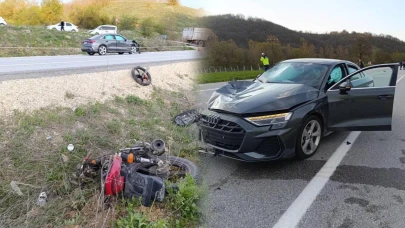 Otomobille çarpışan motosiklet sürücüsü öldü!
