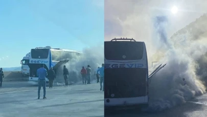 Hatay’da yolcu otobüsünde yangın paniği!