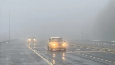 Bolu'da kar ve yoğun sis! Görüş mesafesi düştü!
