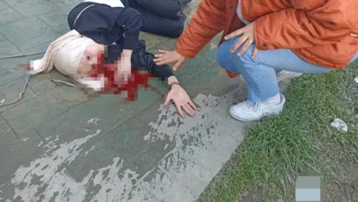 İkinci kattan düşen genç, kanlar içerisinde kaldı