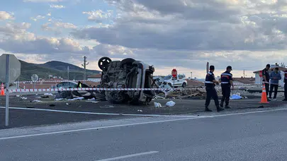 Çankırı’da otomobil takla attı