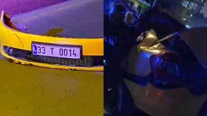 Mersin'de korkunç kaza! Kontrolden çıkan taksi elektrik direğine çarptı