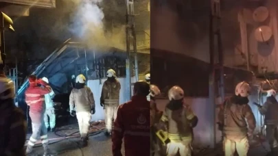 Ümraniye'de korkutan yangın: Gecekondu ve park halindeki otomobil yandı!