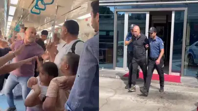 Marmaray'da tartıştığı yolcuyu çocuklarının gözü önünde darbeden şüpheli tutuklandı