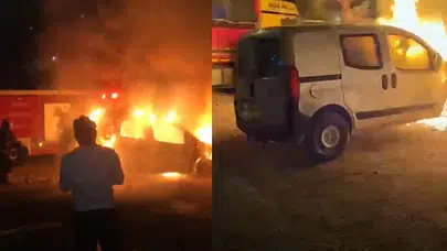 Sakarya'da panik anları: Araç yanarak kül oldu!