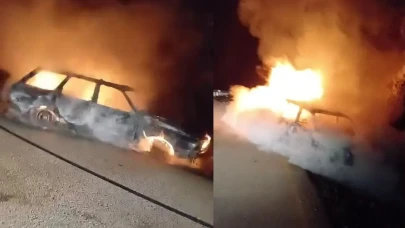 Karabük'te korku dolu anlar: Seyir halindeki otomobil yandı!