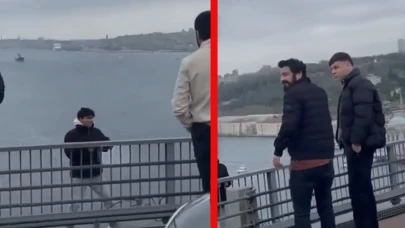 Köprüden atlamaya çalışan adamı röportaj adam kurtardı
