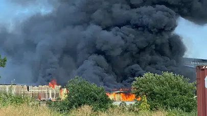 Kocaeli'de geri dönüşüm fabrikasında korkunç yangın!