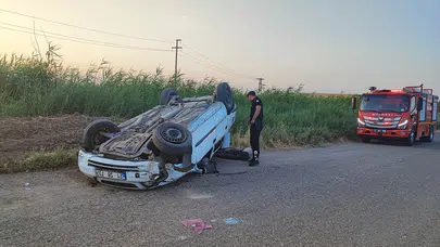 Diyarbakır'da otomobil devrildi
