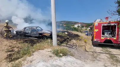 Burdur'da otomobil alev alev yandı!